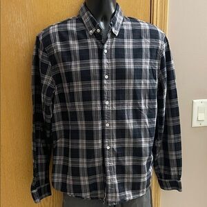 Joe's Jeans Navy and White Plaid Shirt